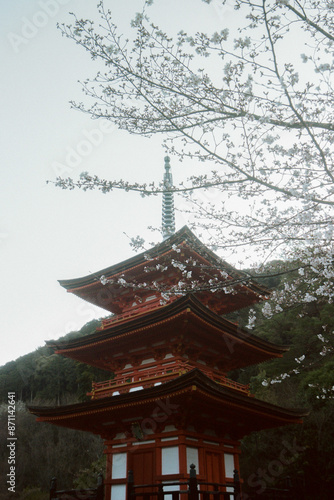 Japanese three story pagoda in Kyoto photo