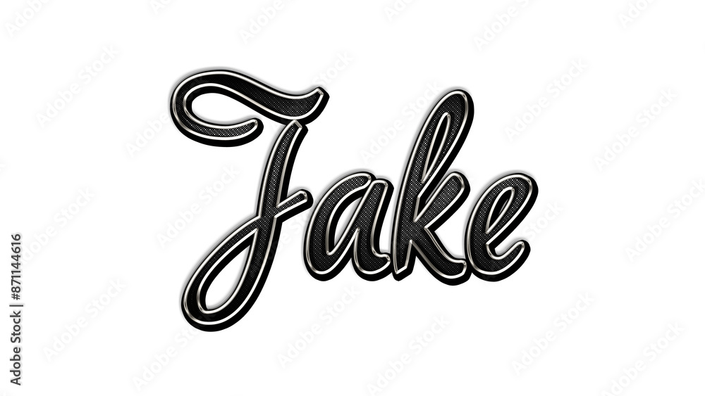 black metal 3d design of name Jake on white background. black metal 3d design of name Jake on white background.