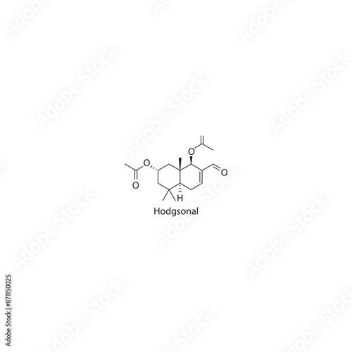 Hodgsonal skeletal structure diagram.marine toxin compound molecule scientific illustration.