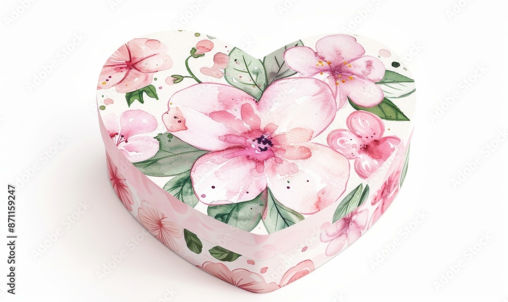 Heart-shaped gift box with flowers, great for Valentine's, Christmas, birthdays, Mother's Day, and more. Includes space for text. Clean Heart-shaped gift box with flowers, great for Valentine's, Christmas, birthdays, Mother's Day, and more. Includes space for text. Clean