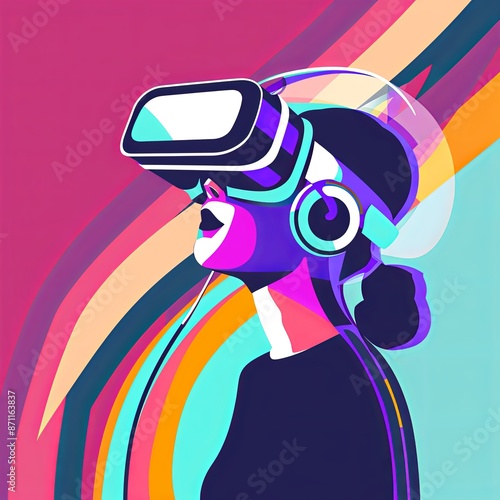 an image of a person using VR and AR googles