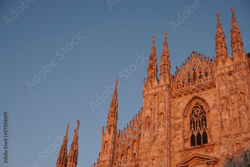 Duomo di Milano in warm sunlight photo