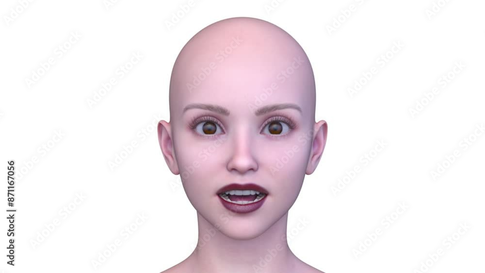 女性の顔アップ 3DCGレンダリング 女性の顔アップ 3DCGレンダリング