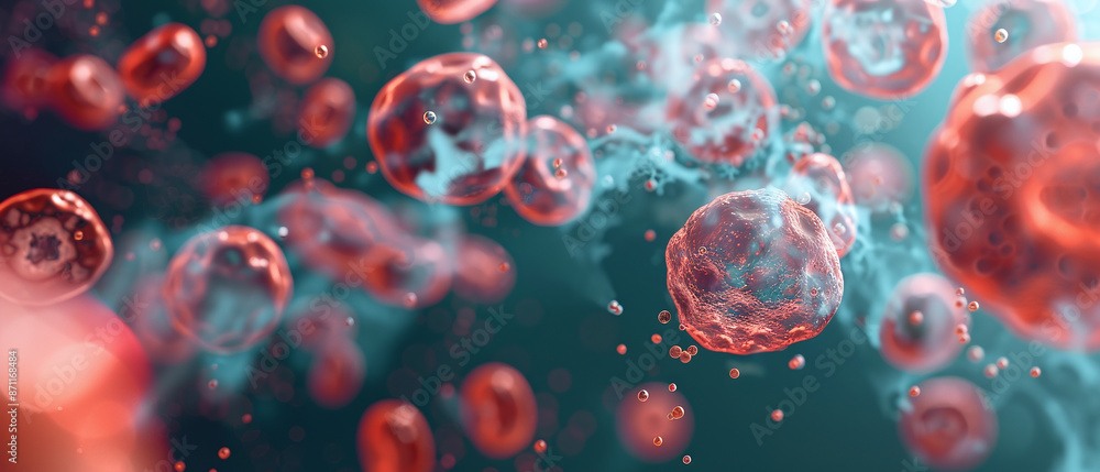Microscopic Red Blood Cells in Blue Background
Microscopic Red Blood Cells in Blue Background