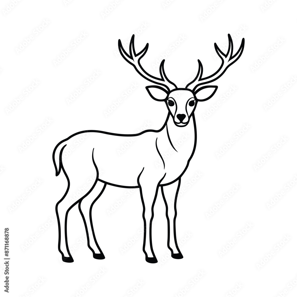 Obraz premium deer silhouette vector