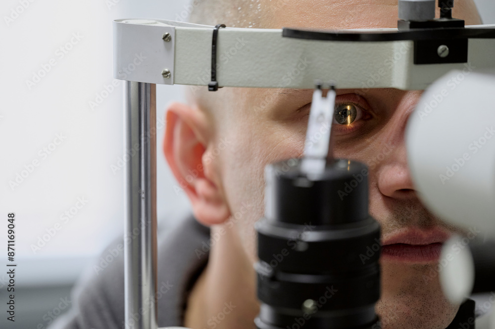 A patient in an ophthalmology clinic A patient in an ophthalmology clinic
