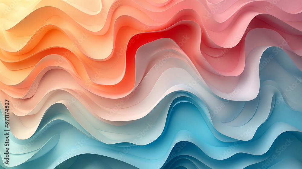 Vibrant Multicolored Paper Waves with Gradient Textures Vibrant Multicolored Paper Waves with Gradient Textures