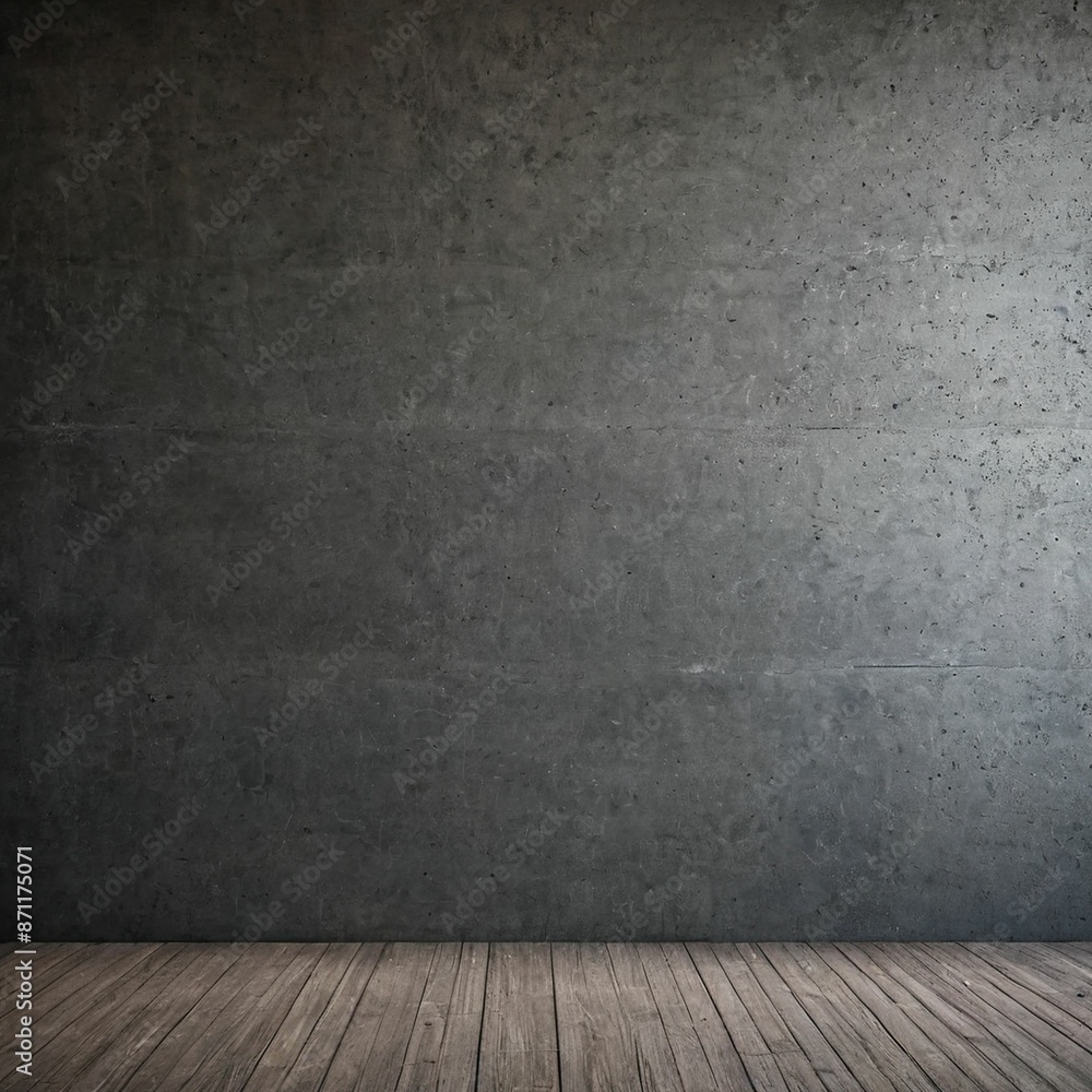 room with grey concrete wall 