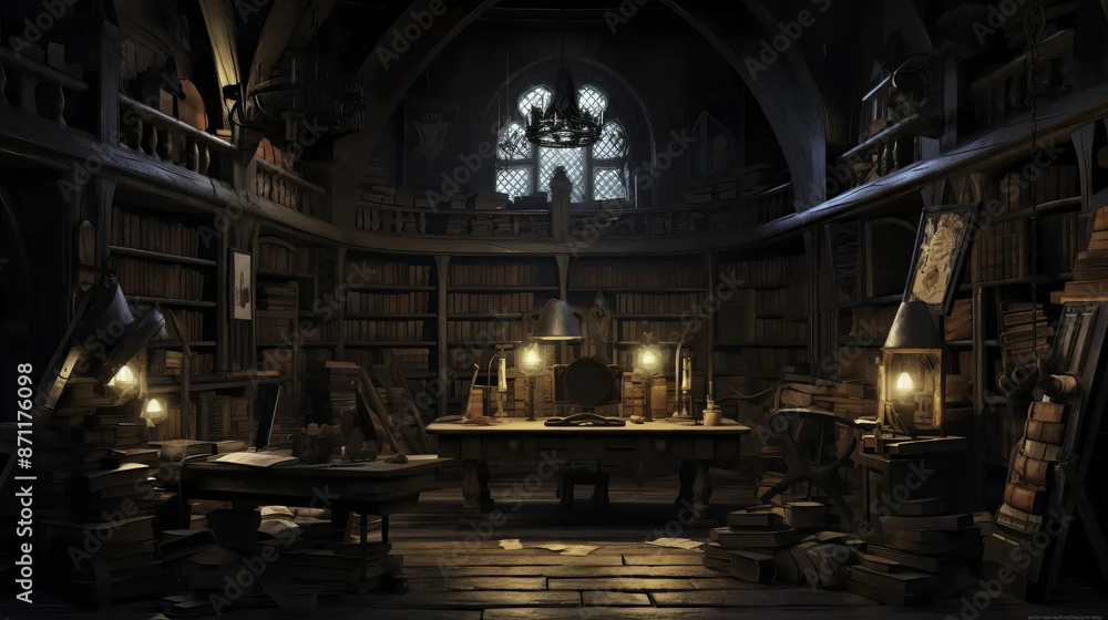 Wizards' Library: A Journey Through Hidden Magic Fantasy wallpaper Wizards' Library: A Journey Through Hidden Magic Fantasy wallpaper