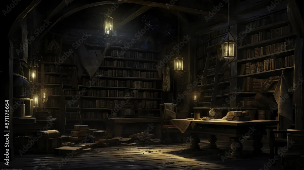 Wizards Library: Secrets of Ancient Tomes Await Discovery Fantasy wallpaper Wizards Library: Secrets of Ancient Tomes Await Discovery Fantasy wallpaper