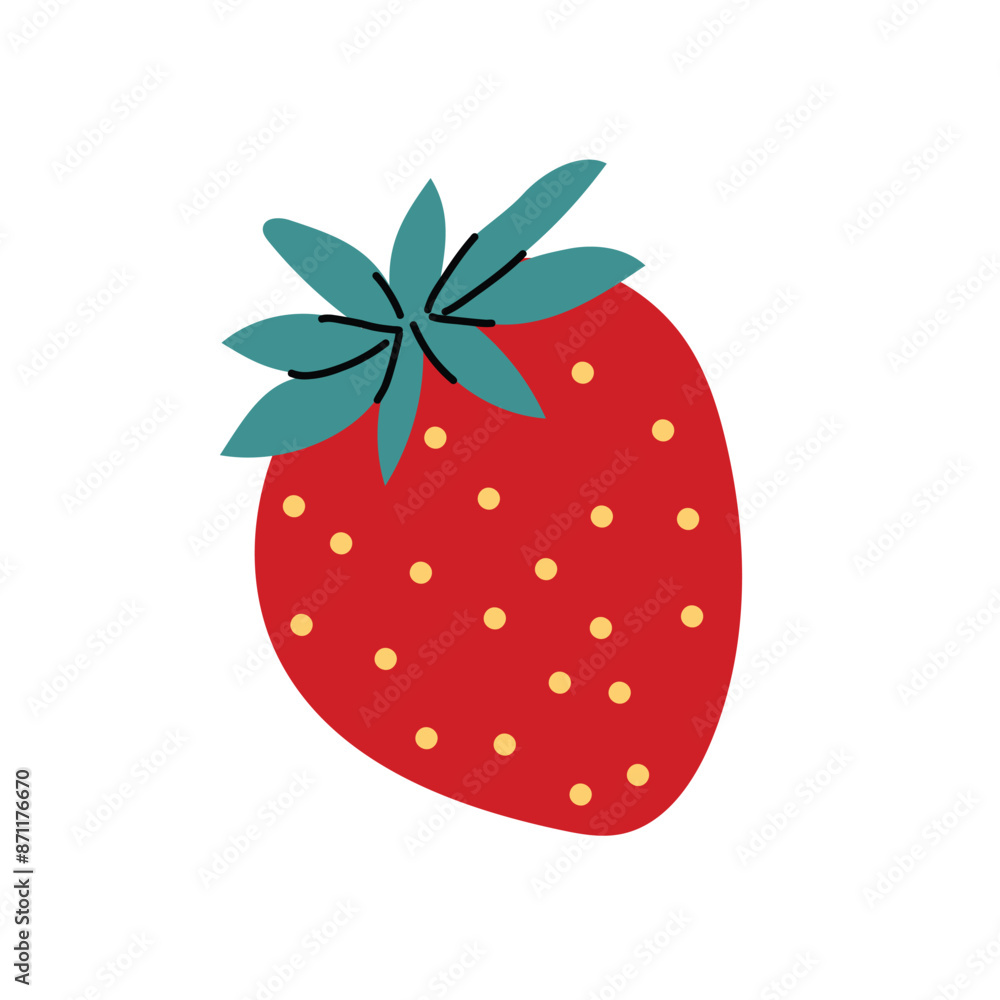 Strawberry. Vector illustration. Juicy summer berry. White isolated background. Strawberry. Vector illustration. Juicy summer berry. White isolated background.
