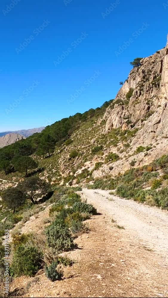 Panoramic view on hiking trail to Maroma peak, Sierra Tejeda, Spain Panoramic view on hiking trail to Maroma peak, Sierra Tejeda, Spain