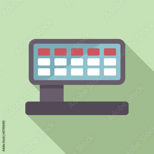 Electronic cash register showing the total amount of a purchase in a supermarket