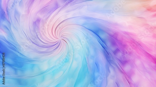 This ethereal artpiece captures the gentle swirling of pastel shades in a spiral form, creating a soothing visual experience with meticulously blended soft colors and patterns. photo