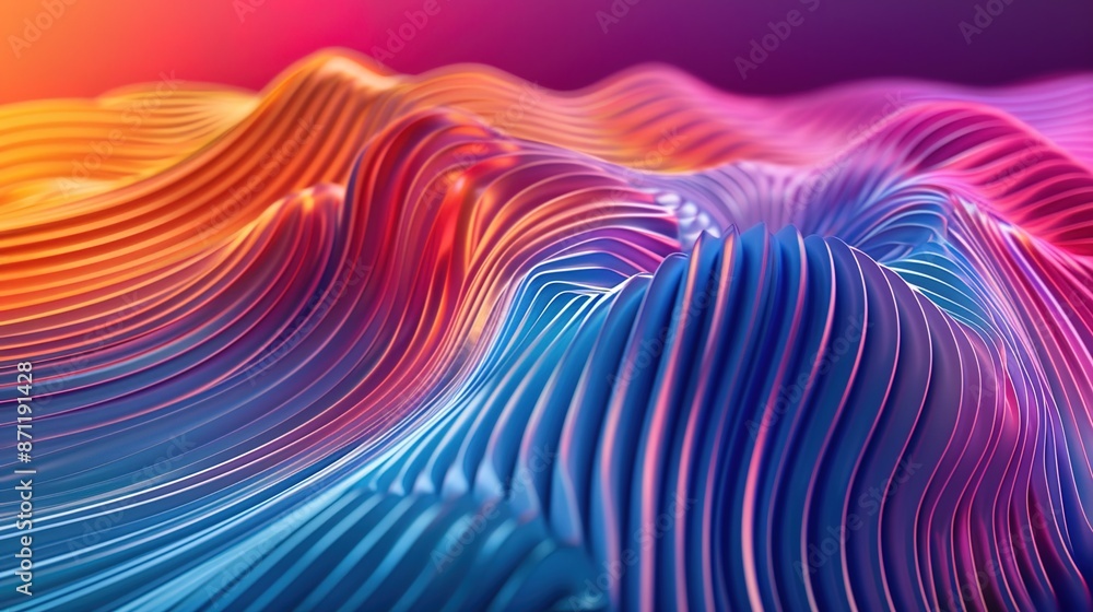 Vivid Gradient Color Waves Evoking Depth and Perspective Illusion Vivid Gradient Color Waves Evoking Depth and Perspective Illusion