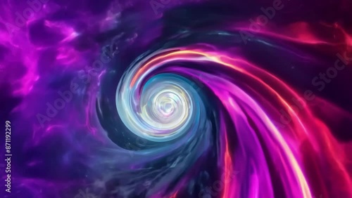 Rotating tunnel of infinite galaxy and universe, chaotic existences with fractal transitions, background 4k video