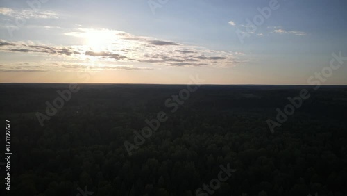 beautiful nature at the beginning of summer at the moment of evening sunset. 4k video of excellent quality, unique material for design and creation of works