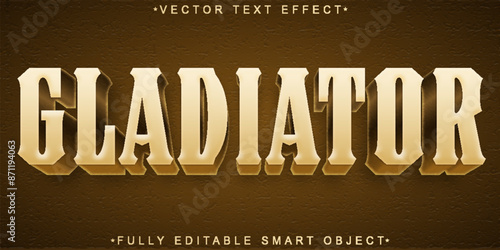 Brown Worn Gladiator Vector Fully Editable Smart Object Text Effect