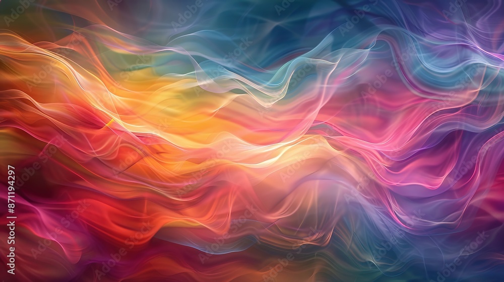 Tranquil Harmony: Abstract Composition of Fluid Color Waves