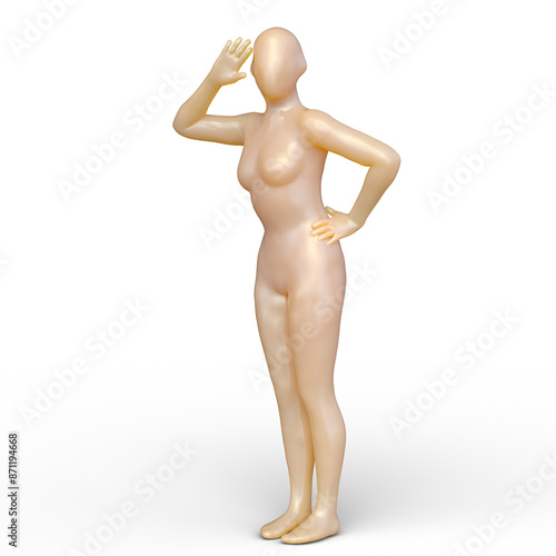 ポーズをとる女性　3DCGレンダリング © tsuneomp