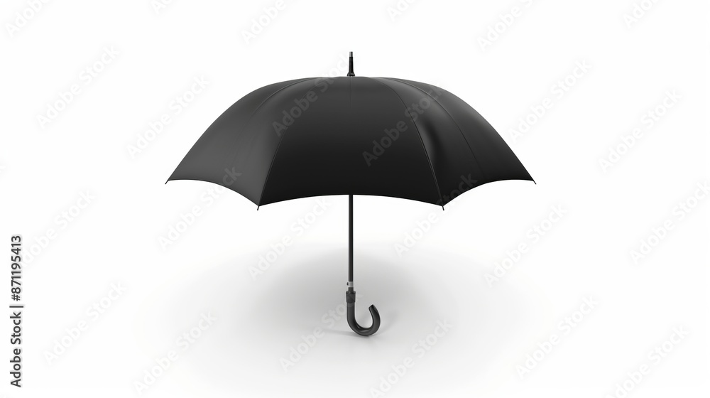 Simple black umbrella on white background symbolizing protection and simplicity. Minimalistic design and monochrome style. Perfect for both personal use and conceptual projects. AI Simple black umbrella on white background symbolizing protection and simplicity. Minimalistic design and monochrome style. Perfect for both personal use and conceptual projects. AI
