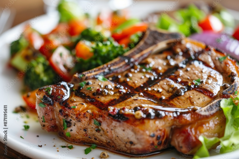 Grilled pork with peppercorn sauce Grilled pork with peppercorn sauce