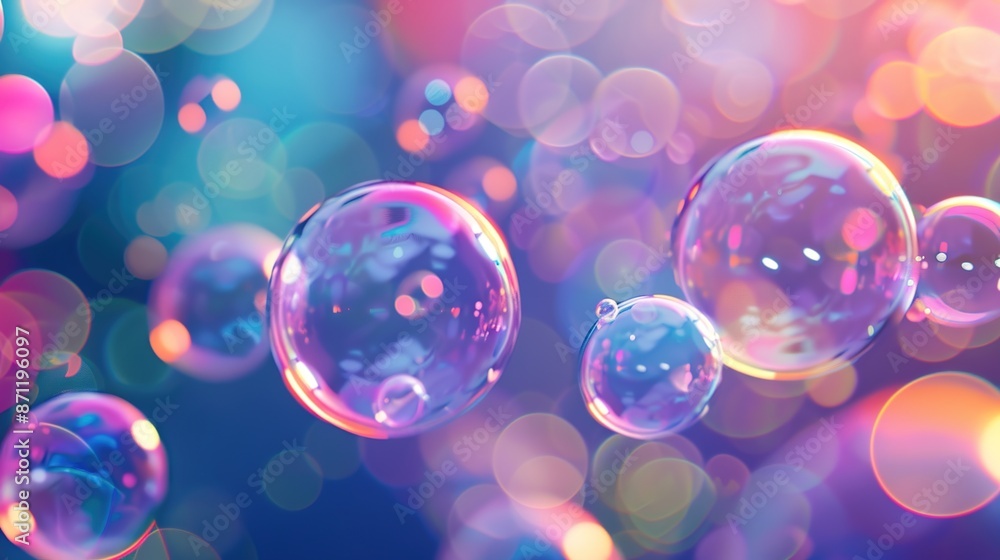 Vibrant Floating Transparent Bubbles on Gradient Background - Playful and Contemporary Digital Design Element Vibrant Floating Transparent Bubbles on Gradient Background - Playful and Contemporary Digital Design Element