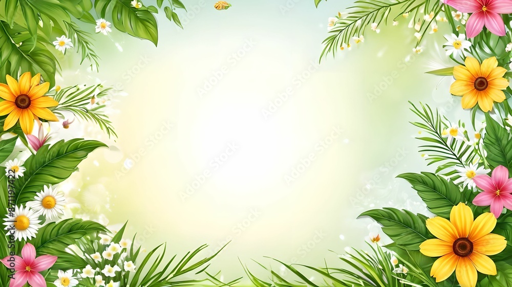 Banner, flowers, place for text. Illustration Banner, flowers, place for text. Illustration
