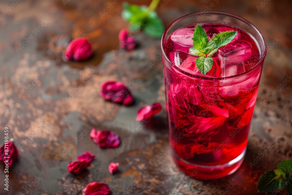 Iced Hibiscus Tea with Mint Iced Hibiscus Tea with Mint
