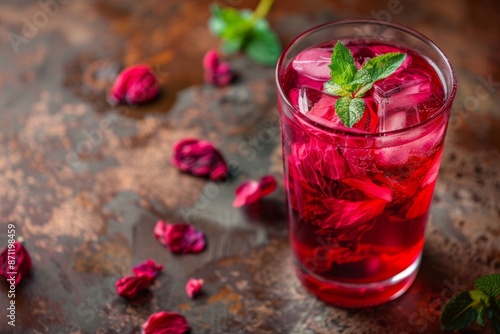 Wallpaper Mural Iced Hibiscus Tea with Mint Torontodigital.ca