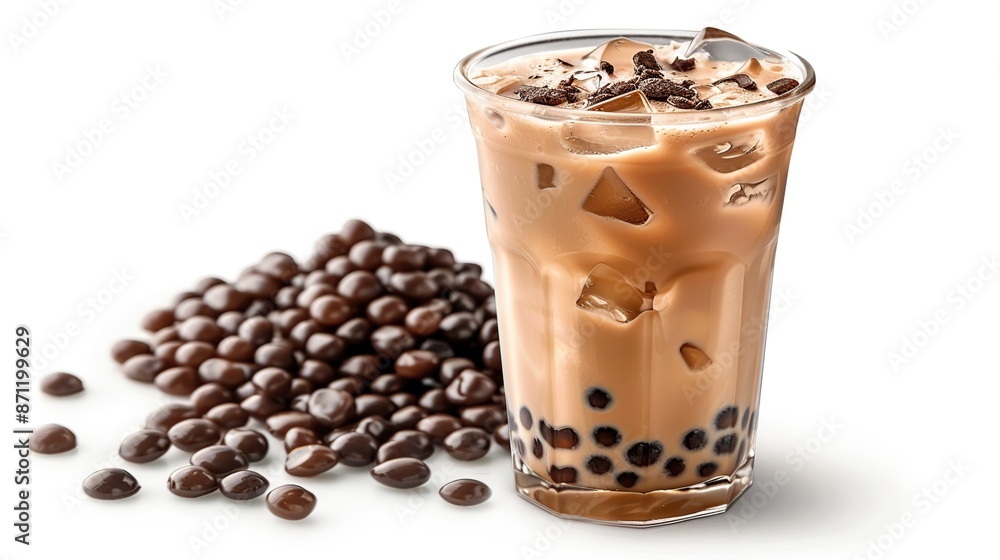 Chocolate Boba Tea with Brown Sugar Topping Chocolate Boba Tea with Brown Sugar Topping