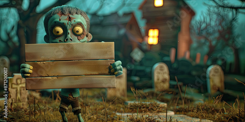 Halloween Zombie Holding a ...