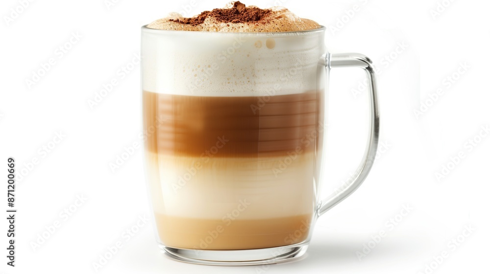 A Close-Up of a Latte in a Glass Mug A Close-Up of a Latte in a Glass Mug
