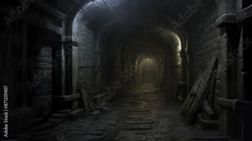 Corridor of Shadows: A Mystical Fantasy Adventure Scene Fantasy wallpaper