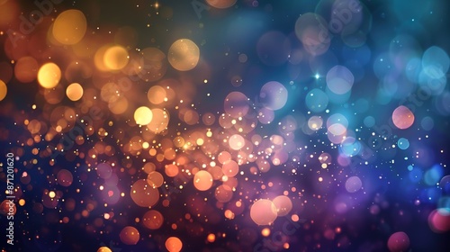 Glowing Abstract Bokeh Lights Illuminating Dark Background - Colorful Defocused Light Patterns for Design Inspiration © Wp Background