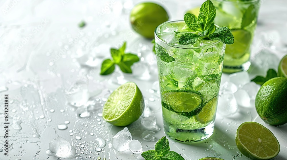 Refreshing Lime and Mint Drink Refreshing Lime and Mint Drink