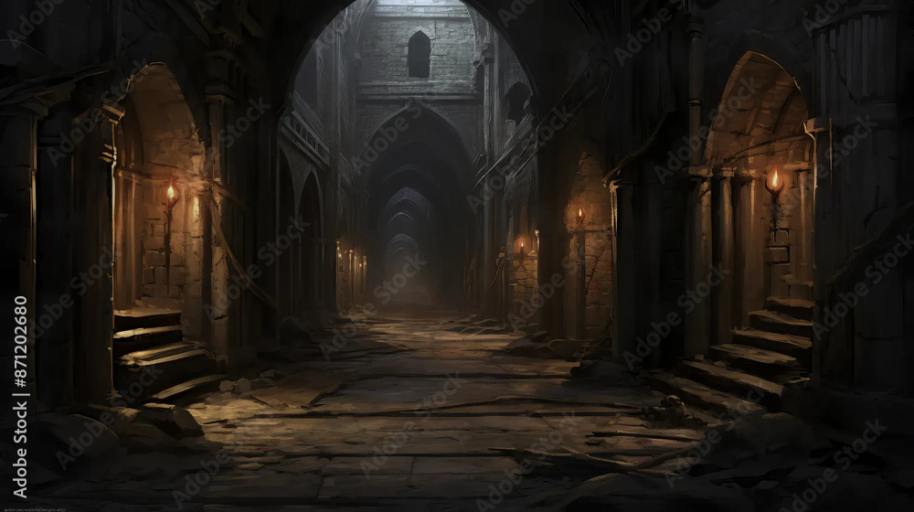 Dungeon Corridor: Mystical Shadows and Enigmatic Passageways Fantasy wallpaper Dungeon Corridor: Mystical Shadows and Enigmatic Passageways Fantasy wallpaper