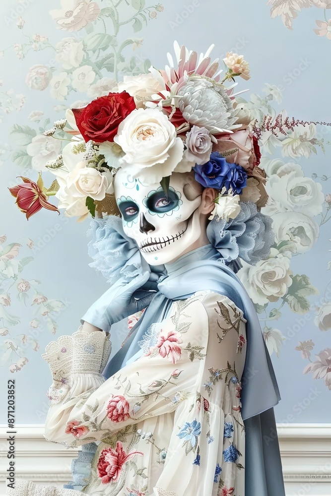 Fototapeta premium Skull with flowers