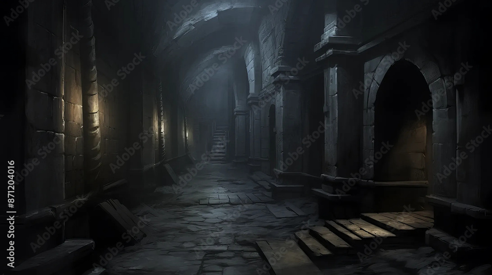 Dungeon Corridor: Enchanted Pathway to Adventure Awaits Fantasy wallpaper Dungeon Corridor: Enchanted Pathway to Adventure Awaits Fantasy wallpaper