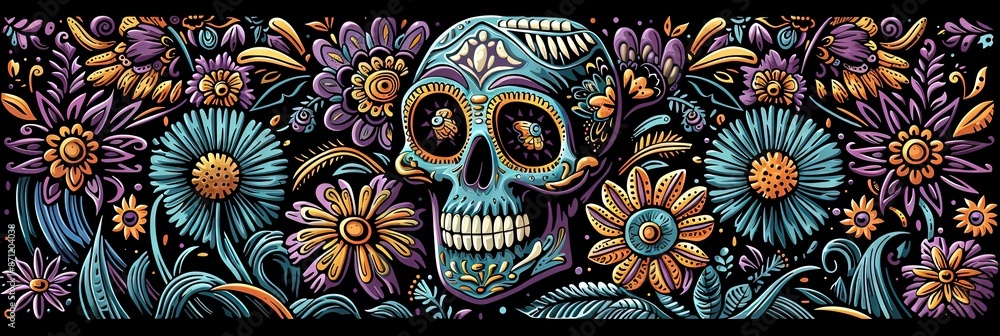 Skull with flowers Skull with flowers
