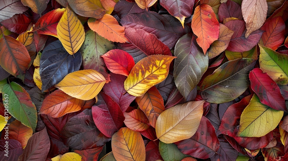 Radiant Fall Foliage - Vibrant Autumn Leaves Background with Rich Colors and Seasonal Charm Radiant Fall Foliage - Vibrant Autumn Leaves Background with Rich Colors and Seasonal Charm