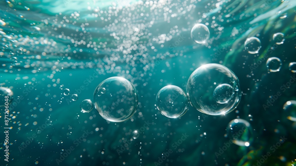 Ethereal Tranquility: Bubbles Underwater Captured in Pristine Clarity Ethereal Tranquility: Bubbles Underwater Captured in Pristine Clarity
