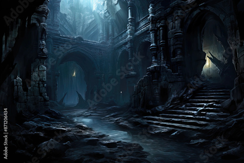 Crypt of Secrets Revealed in Shadowed Mysteries Fantasy wallpaper