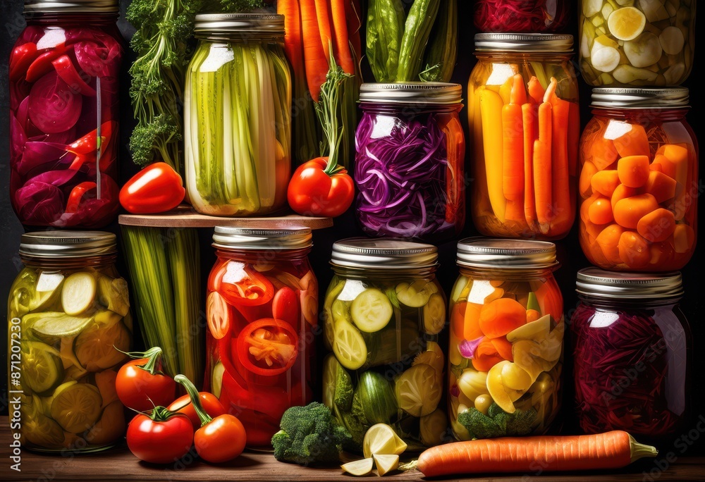 vibrant jar colorful pickled vegetables healthy eating cooking inspiration, assortment, variety, glass, natural, organic, bright, kitchen, culinary, harvest vibrant jar colorful pickled vegetables healthy eating cooking inspiration, assortment, variety, glass, natural, organic, bright, kitchen, culinary, harvest