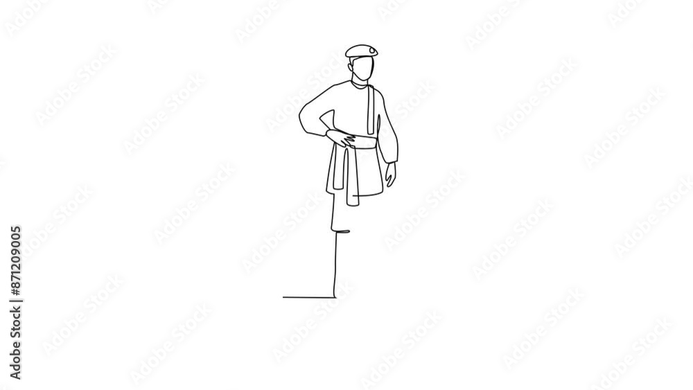 Animated self drawing of Russia traditional clothes video design illustration. Traditional fashion country themes design with simple linear continuous line concept. Traditional fashion education Animated self drawing of Russia traditional clothes video design illustration. Traditional fashion country themes design with simple linear continuous line concept. Traditional fashion education