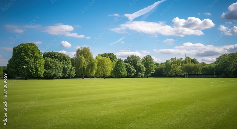 A field hockey field under the sun.
A field hockey field under the sun.