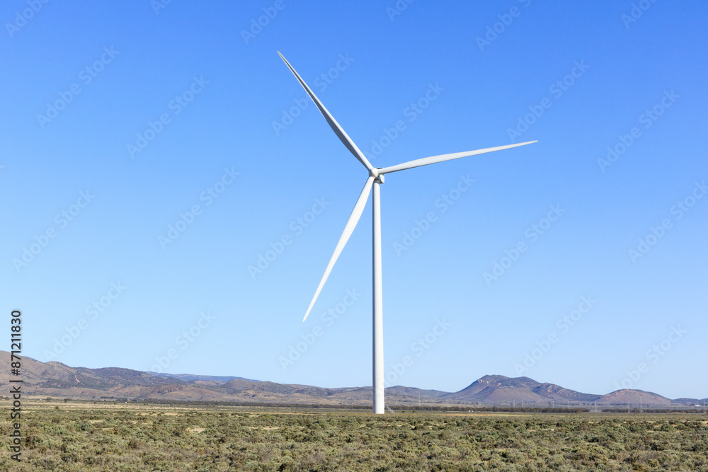 Wind turbine with blue sky and copy space. Port Augusta. Australia. Wind turbine with blue sky and copy space. Port Augusta. Australia.