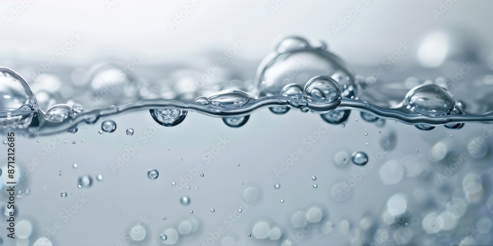 A detailed close-up of water bubbles rising to the surface, capturing the clarity and fluidity of water in motion. A detailed close-up of water bubbles rising to the surface, capturing the clarity and fluidity of water in motion.