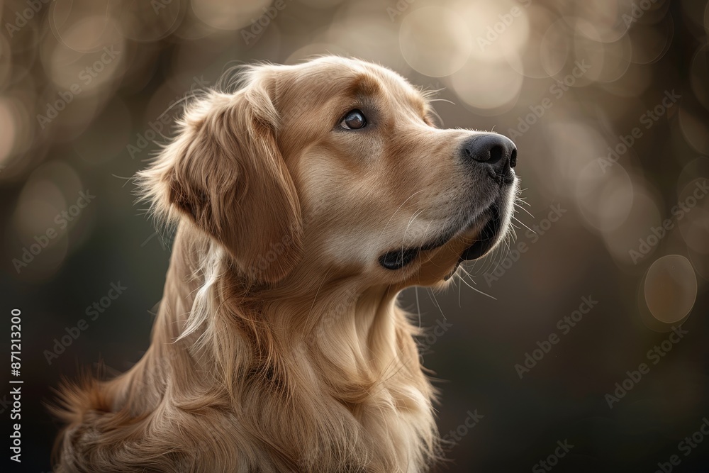 Close-up portrait of a Golden Retriever with a soft, blurred background, highlighting the dog's gentle expression and silky fur. Close-up portrait of a Golden Retriever with a soft, blurred background, highlighting the dog's gentle expression and silky fur.