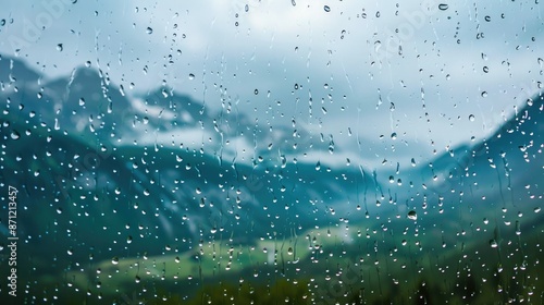 Rainfall in the distant mountains photo